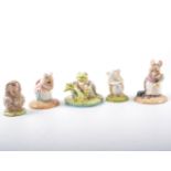 Beswick Beatrix Potter figures; to include Jeremy Fisher Catches a Fish, Mr Jackson, Tom Thumb,