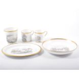 Collection of Spode bat printed wares, together with Chamberlain's beaker.