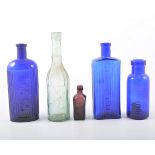 Collection of old glass bottles.