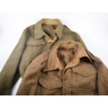 Miltary uniforms; Battledress Blouses 1940 pattern jacket, along with two military jackets,