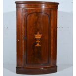 Victorian mahogany hanging corner cupboard, moulded cornice,