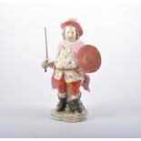 Derby figure of James Quinn as Falstaff, restored,