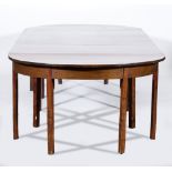 George III style mahogany dining table, 19th Century, formed with a centre section,