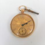 18 carat yellow gold open face pocket watch,