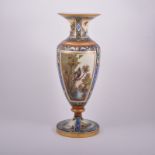 Opaque glass vase, probably French, mid 19th Century with a flared rim, ovoid body, circular base,