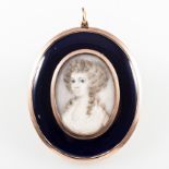 Follower of Richard Cosway A young lady, bust length, oval portrait miniature,