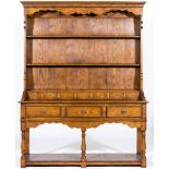 Oak Welsh dresser, by Haselbech Oak, the Delft two-shelf rack incorporating seven small drawers,