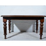 Victorian mahogany wind-out dining table, rectangular top with rounded corners, moulded edge,