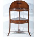 George III mahogany corner washstand, depth 41cm,