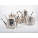 A Victorian four-piece Britannia metal tea and coffee set,
