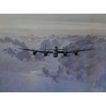 After Gerald Coulson, Lancaster Bomber, colour print, 56cm x 74cm.