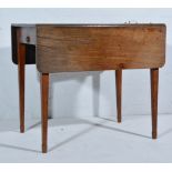 Victorian mahogany pembroke table, two drop leaves, raised on square tapering legs,