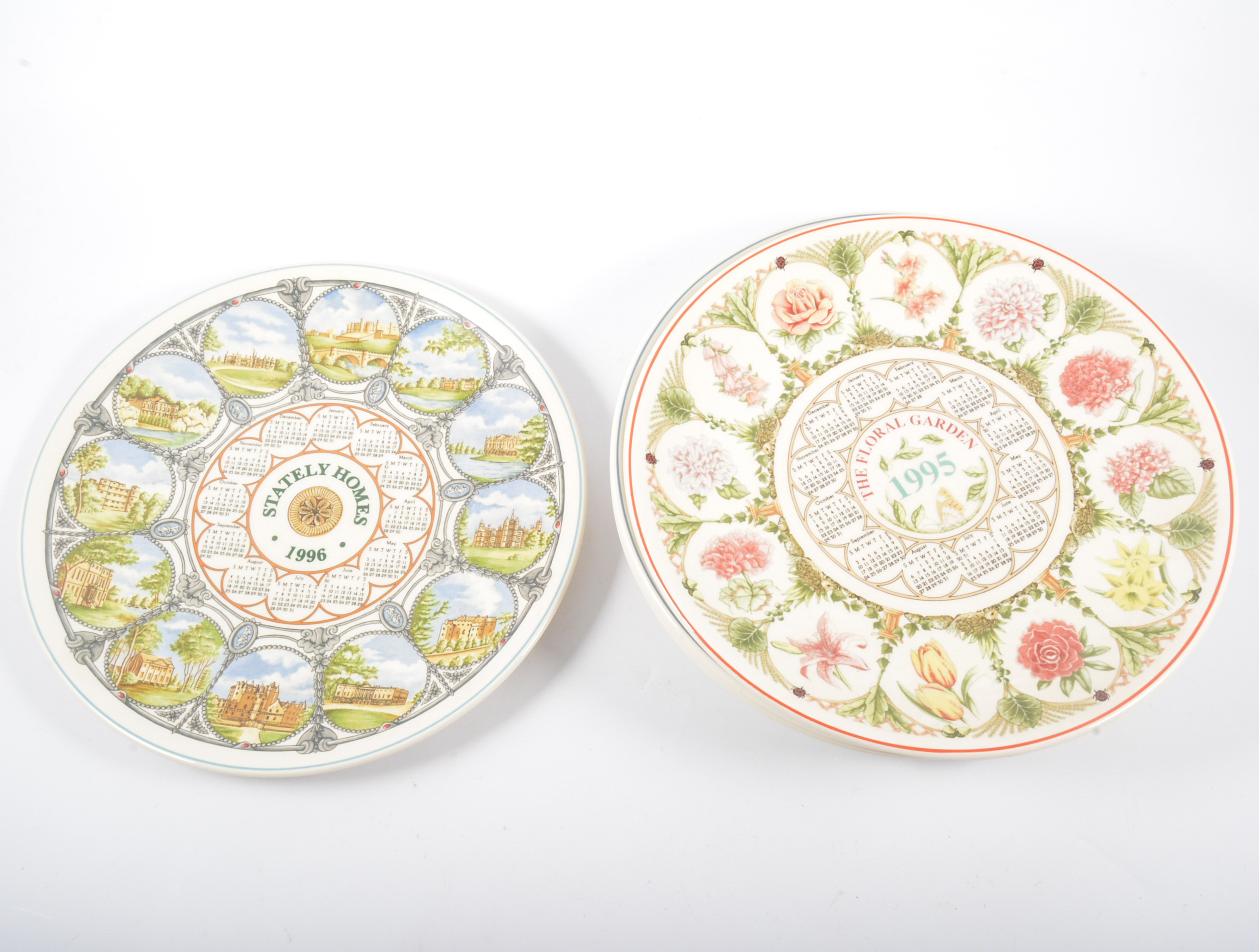 Wedgwood year plates, 1990-1996, 26cm.