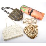 Thirteen vintage evening bags, beaded, sequins,