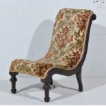 Small Victorian nursing chair, gros point wool work upholstery,