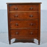 Georgian mahogany chest commode, hinged top, four dummy drawers, with a Copeland liner, width 59cm.