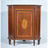 Victorian mahogany corner cupboard, by Edwards & Roberts, satinwood cross-banding,