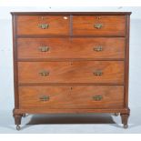 Victorian mahogany chest of drawers, rectangular top with moulded edge, rounded corners,