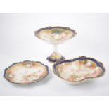 Austrian porcelain nine-piece dessert service,