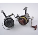 Carbon fibre two section fishing rod and two spinning reels, Daiwa no 7700,