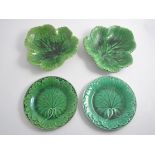 A collection of Wedgwood green leaf moulded plates,
