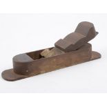 Wood plane, metal sole with wooden infill, stamped E.Hannah, 28cm.