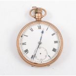 A 9 carat yellow gold open face pocket watch,