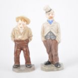 Pair of rare Worcester figures by James Hadley, Down n Out series, late 19th/early 20th Century,