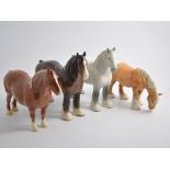 Eleven Beswick Horses, including Suffolk Punch Hasse Dainty 1359, Shire 818/8760 Brown,