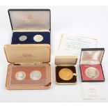 Commonwealth of The Bahamas 1974 cased proof set, nine coins, two sterling silver, two .