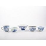 Small collection of Chinese blue and white porcelain teaware,