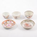 A collection of Chinese Export porcelain teaware, polychrome decoration.