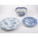 Chinese blue and white porcelain bowl, of square section, decorated with landscape scenes, 25cm,