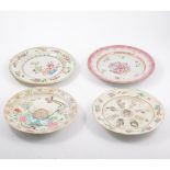 Chinese famille rose porcelain plate, floral decoration,