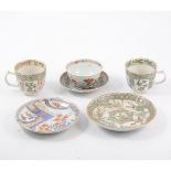 Pair of Chinese porcelain teacups and saucers, probably Republic period,