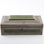 A vizagapatam inlaid sewing box for restoration, parquetry hexagonal mosaic work,