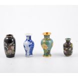 A collection of Cloisonne miniature vases; porcelain vases; Satsuma and others.