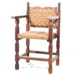 A child's Welsh chair, 67cm high with bobbin turned sides,