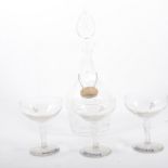 Edinburgh International crystal decanter, with a silver label,
