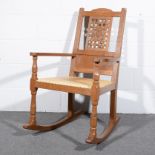 Wilf 'Squirrelman' Hutchinson of Husthwaite, a rocking chair, adzed oak,