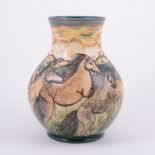 Jackie Rowe for Moorcroft Pottery, 'Stampede' a rare Collectors Club vase, 2000,