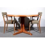 C J Rosengaarden, a Danish teak extending dining table, circa 1975, with one additional leaf,