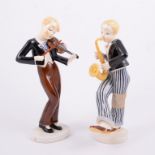 Claire Weiss and A. Roehring for Rosenthal, two Keramik musician figures, Violinist by Weiss, 24.
