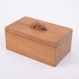 Robert 'Mouseman' Thompson of Kilburn, an oak trinket box and cover, rectangular form,