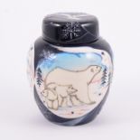 Sian Leeper for Moorcroft Pottery, 'Arctic Tundra' a Collectors Club ginger jar and cover, 2006,