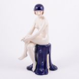 Royal Dux, an Art Deco figure of a Bather,