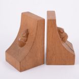 Robert 'Mouseman' Thompson of Kilburn, a pair of oak bookends,