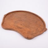 Robert 'Mouseman' Thompson of Kilburn, an oak kidney shaped tea tray, adzed finish,