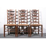 Pair of Arts & Crafts 'Clissett' chairs, after a design by Ernest Gimson,