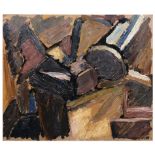 George Hooper, abstract still life, acrylic on board, monogrammed 'GH' lower right, 64cm x 75cm.